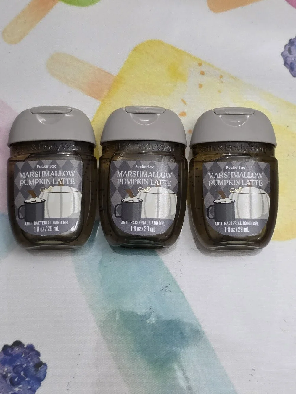 Bath & Body Works Marshmallow Pumpkin Latte PocketBac Hand Gel Set of 3 New RARE